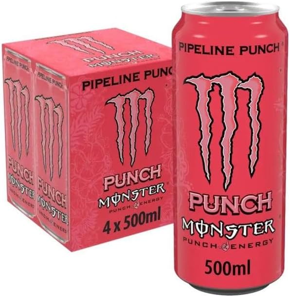 Monster Energy Drink 500 ML , Pipeline Punch Flavour, pack of 4