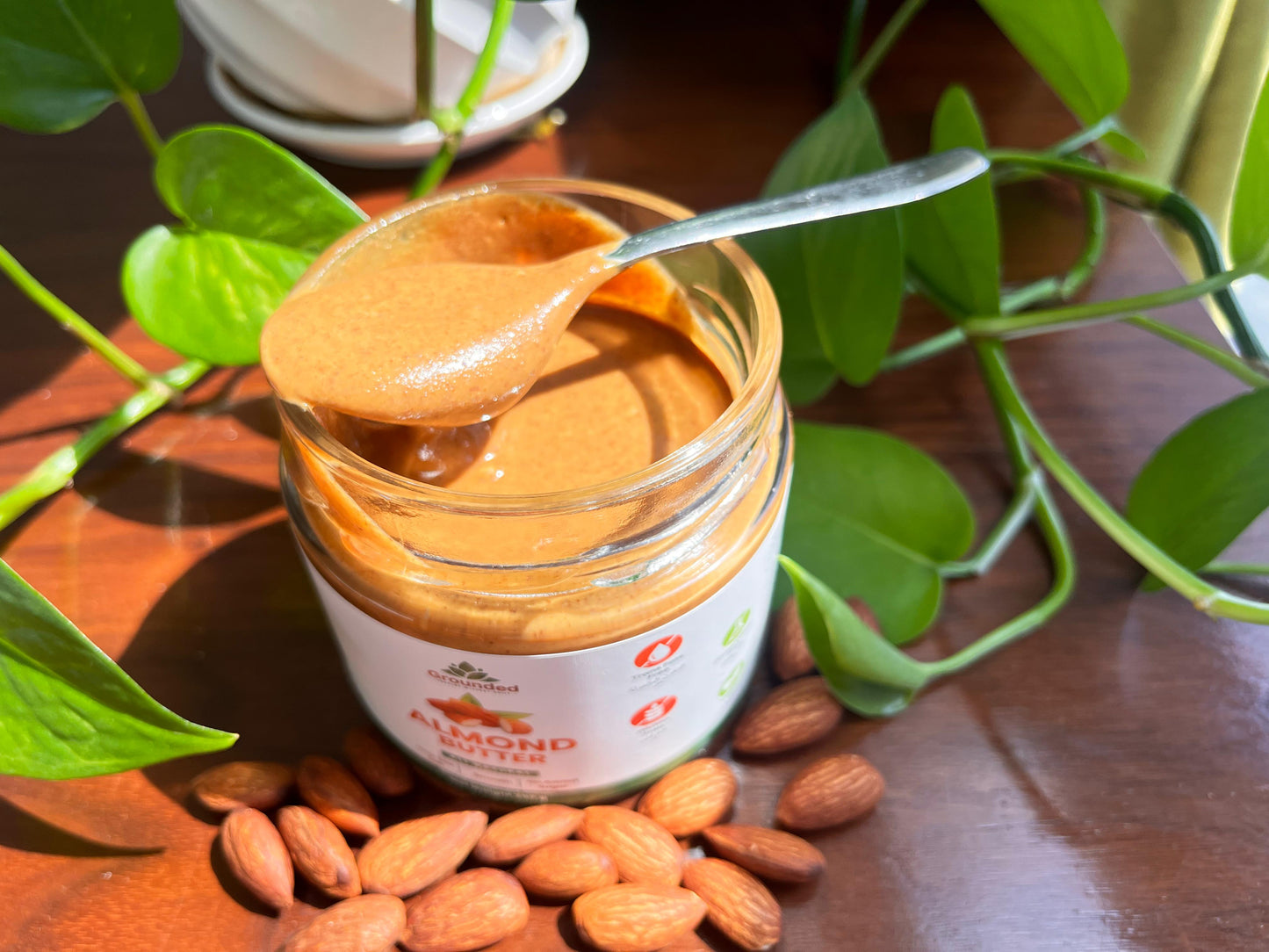 Grounded All Natural Almond Butter, Smooth, 250g, No Added Sugar