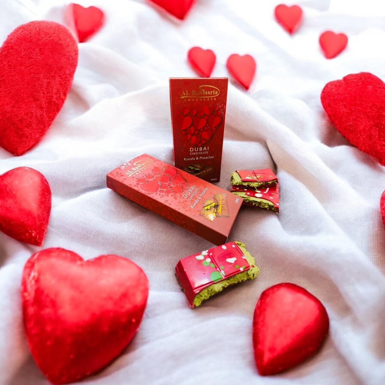 Dubai Chocolate bar with Cheese Cake and Kunafa Filling, 200g, Speciality chocolate for gifting to friends and family