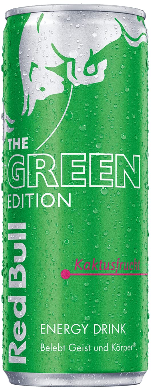 Red Bull Energy Drink 250 ML, Green Edition, Cactus Fruit Flavour, Pack of 12