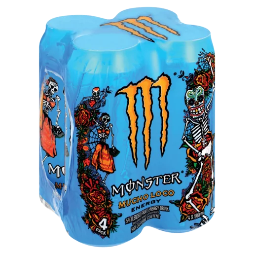 Monster Energy Drink 500 ML, MUCHO LOCO Flavour, Pack of 4