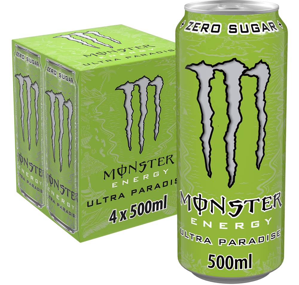 Monster Energy Drink 500 ML, Zero Sugar, Ultra Paradise, Pack of 4