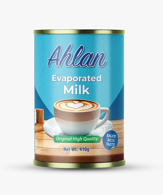 Ahlan Evaporated milk 410 grams, Pack of 48