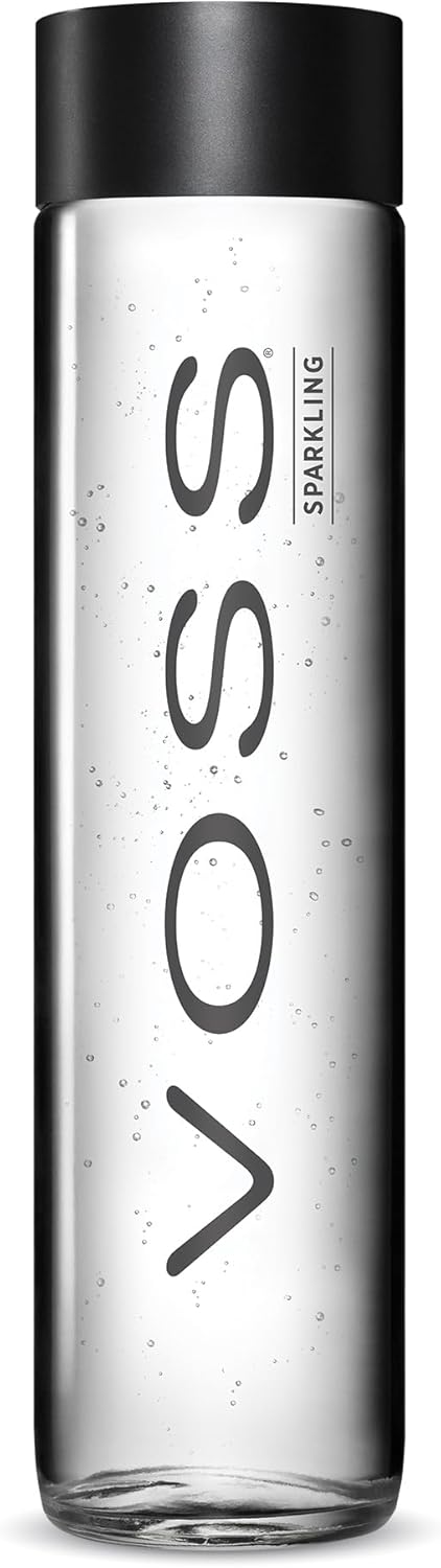 Voss Sparkling, Glass Bottle, 800 ml (Pack Of 12)