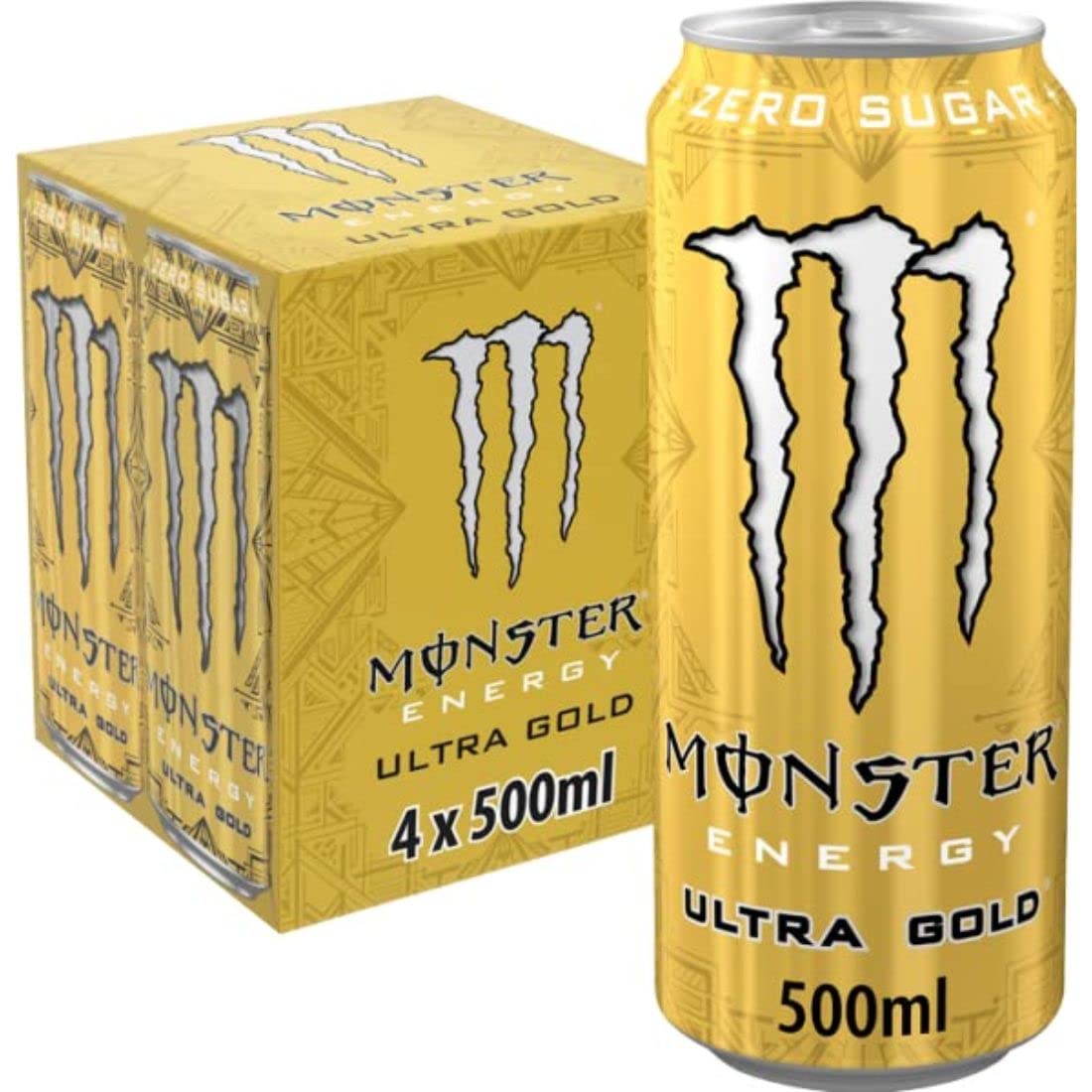 Monster Energy Drink 500 ML , Golden Pineapple Flavour, Pack of 4