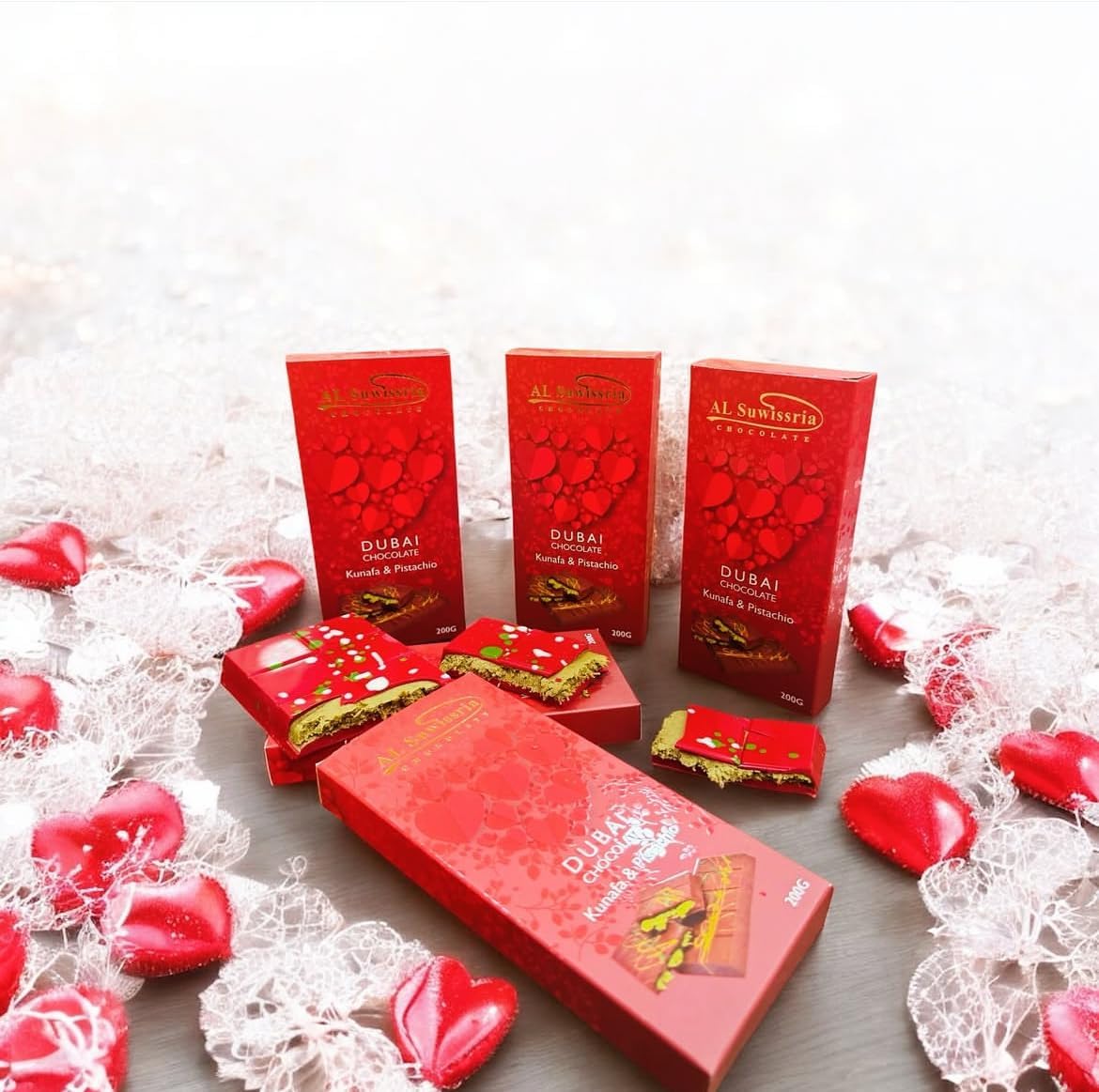 Dubai Chocolate Bar with Kunafa & Pistachio filling, 200g, for special occasions and gifting to friends and family