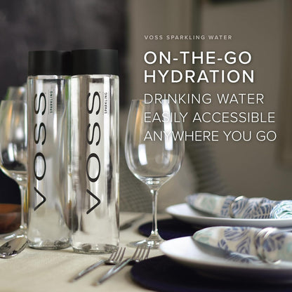 Voss Sparkling, Glass Bottle, 800 ml (Pack Of 12)