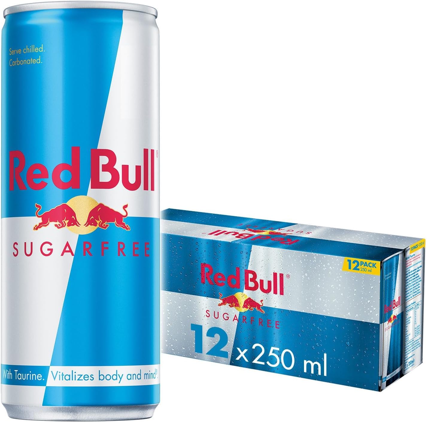 Red Bull Energy Drink 250 ML , Sugar free,  Pack of 12