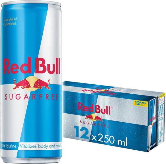 Red Bull Energy Drink 250 ML , Sugar free,  Pack of 12