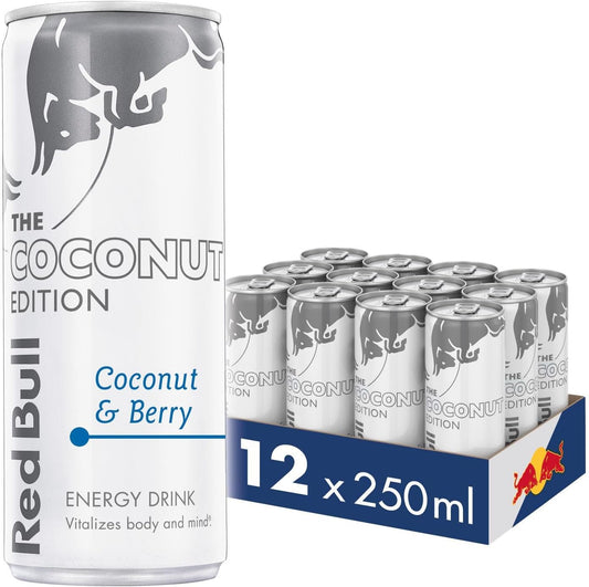 Red Bull Energy Drink 250 ML, White Edition, Coconut and Berry, Pack of 12