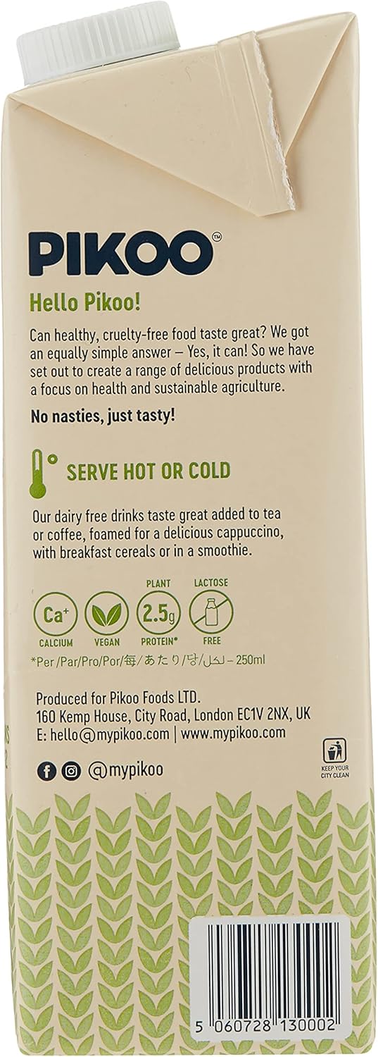 Pikoo Oat Milk Dairy Free, 6 X 1 Litre