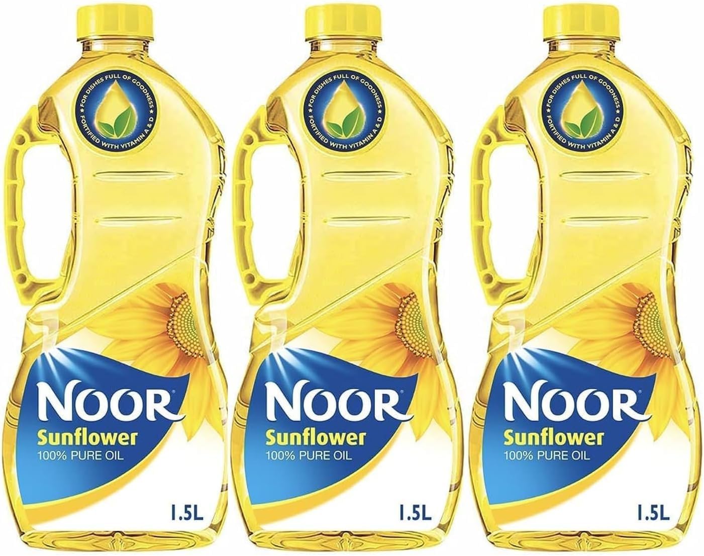Noor Sunflower Oil, 1.5L, Pack of 3
