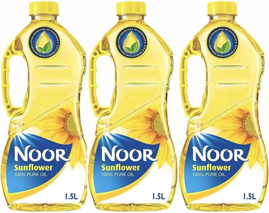 Noor Sunflower Oil, 1.5L, Pack of 3