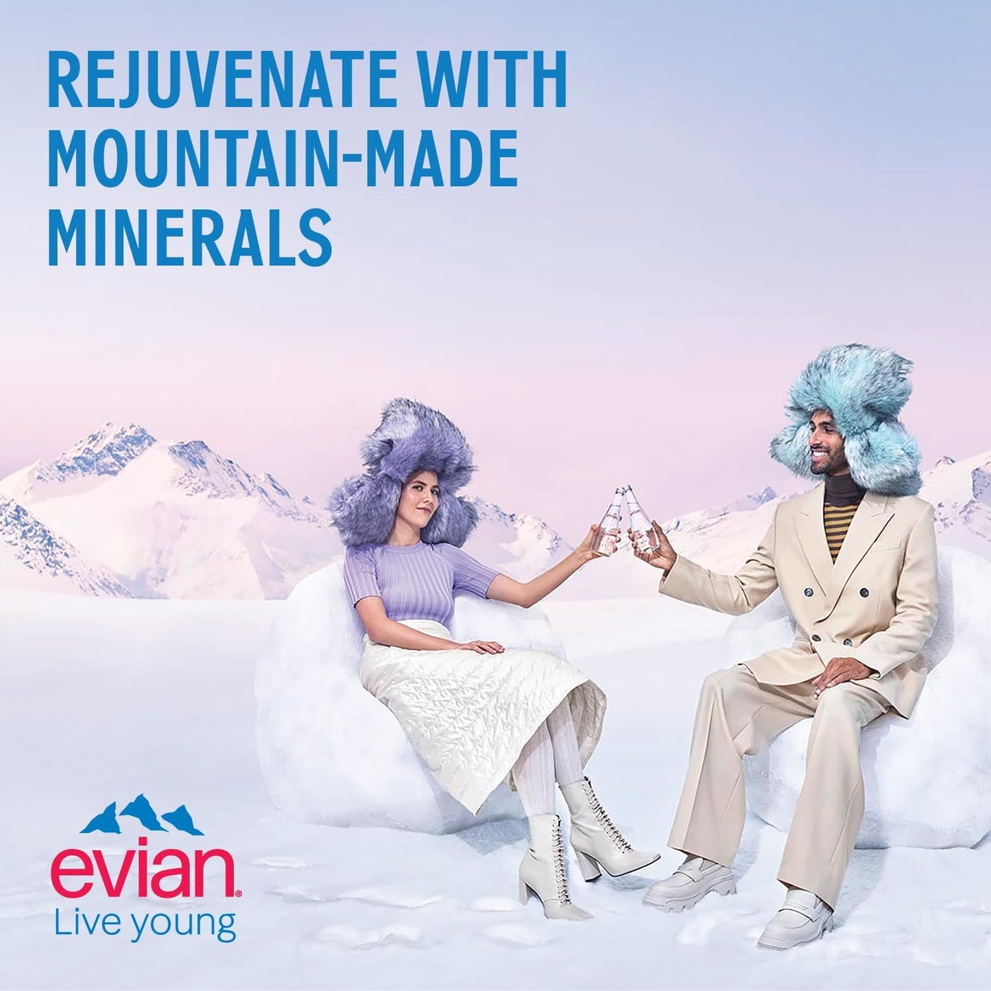 Evian Mineral Water, Naturally Filtered Drinking Water, 330ml Bottled Water Crafted by Nature, Case of 20 x 330ml Glass Water Bottles