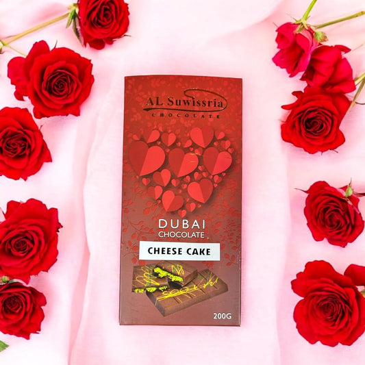 Dubai Chocolate bar with Cheese Cake and Kunafa Filling, 200g, Speciality chocolate for gifting to friends and family