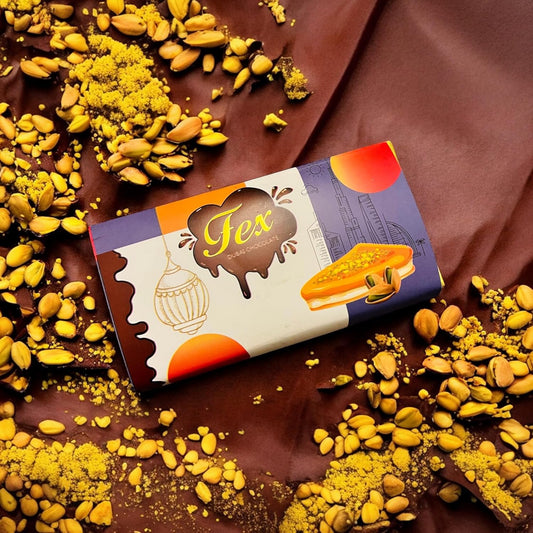 FEX | Pistachio Kunafa Chocolate Bar 230g | Dubai Chocolate | Pistachio Cream Filling with Kunafa| Freshly Made with Real Kunafa & Premium Chocolate